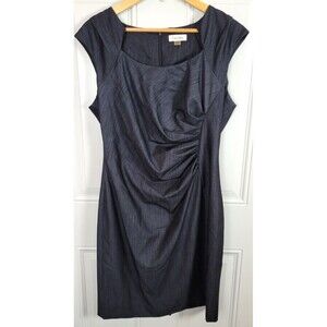 Calvin Klein Side-Ruched Horseshoe Neck Sleeveless Sheath Dress Size 14